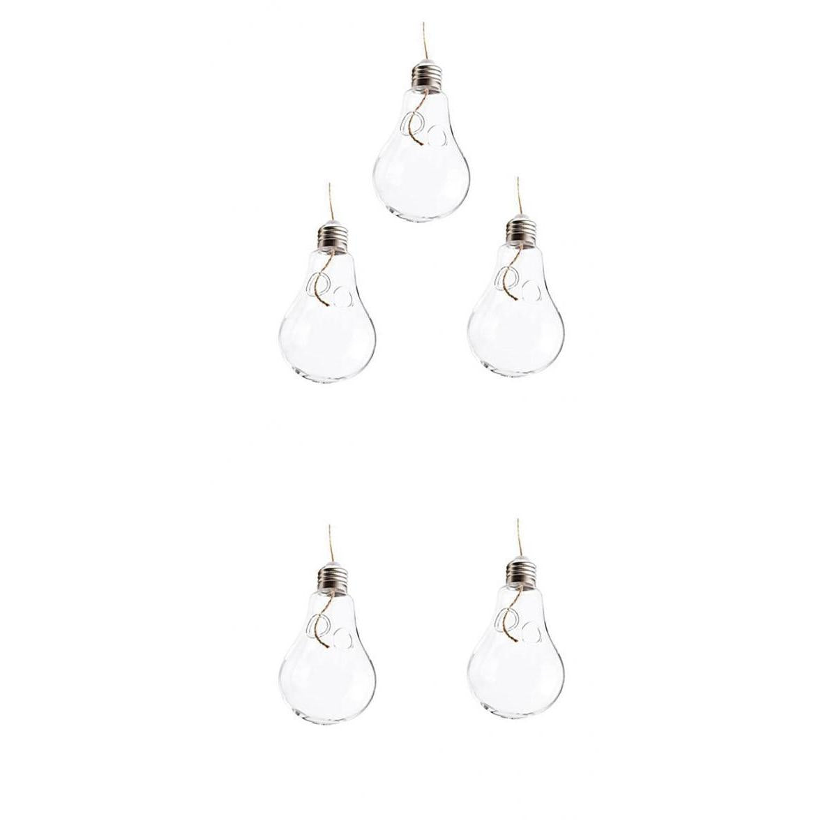 5Pcs Clear Glass Bulb Hanging Plant Flower Vase Hydroponic Container Bottle