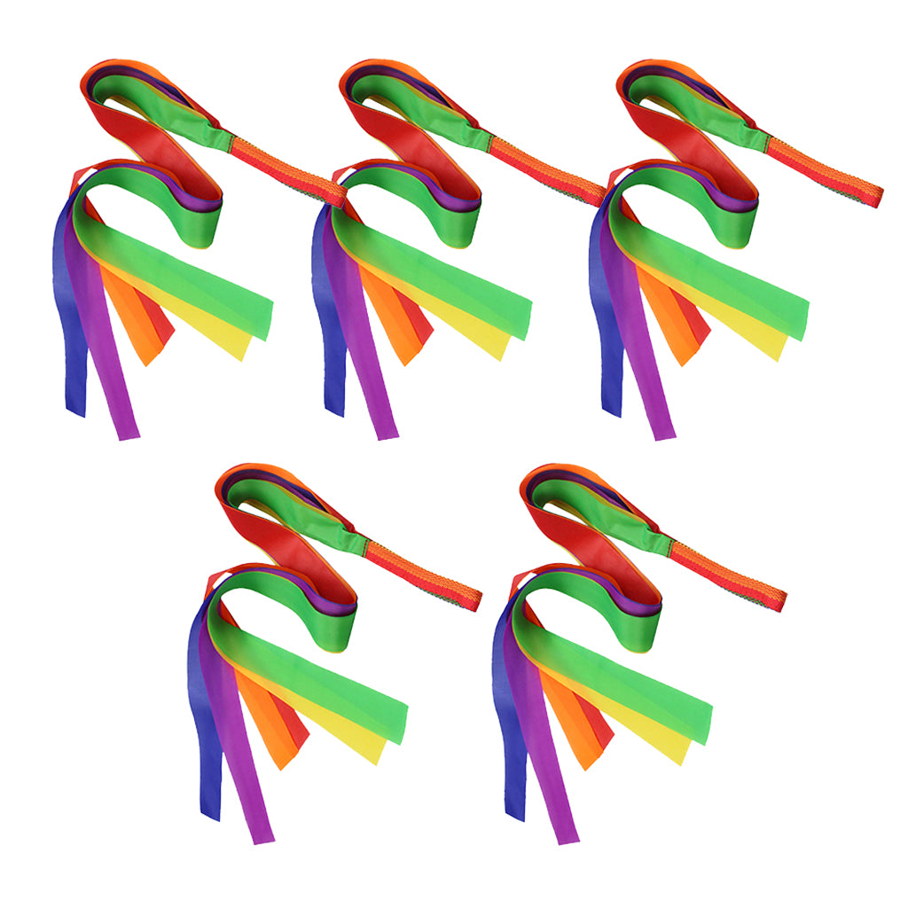 5pcs Dance Ribbon Gym Rhythmic Art Gymnastic Ballet Streamer Hand Held Toys