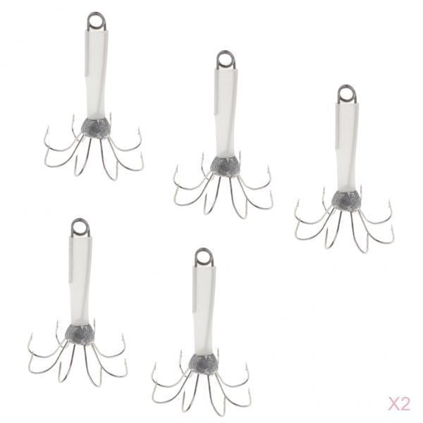 10pcs Noctilucent Squid Jig Hook Octopus Saltwater Fishing Lure Hook 7cm