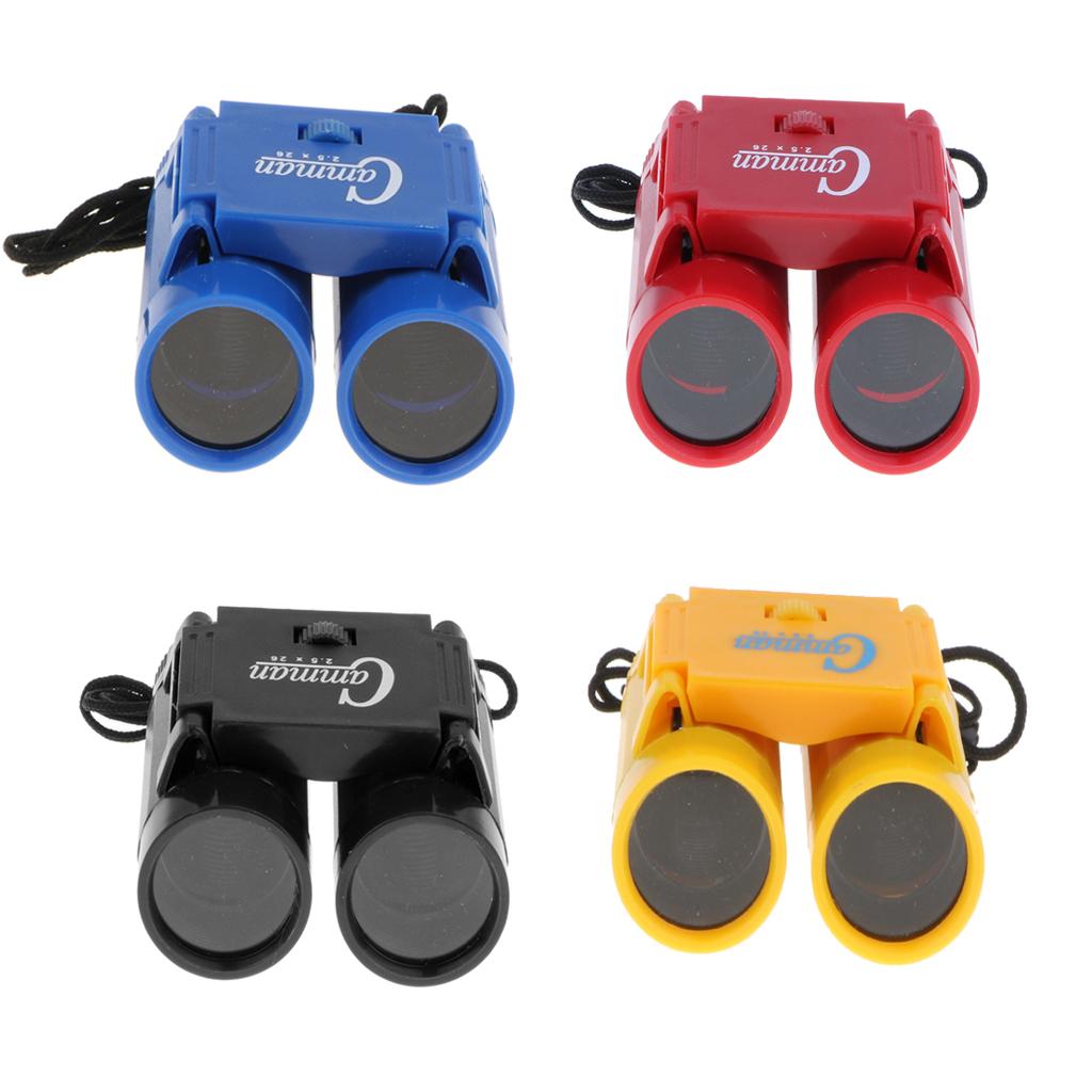 4PCS 26mm 2.5X Plastic Binoculars Telescope Kids Toy Hiking Camping