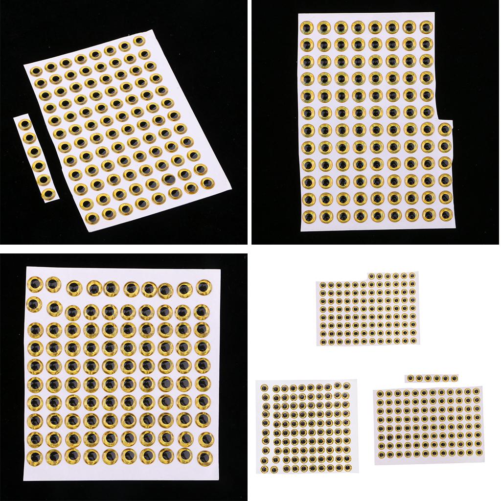 300pcs Holographic Fish Eyes 3D for Fishing Bait Fly Tying Jigs Crafts Doll