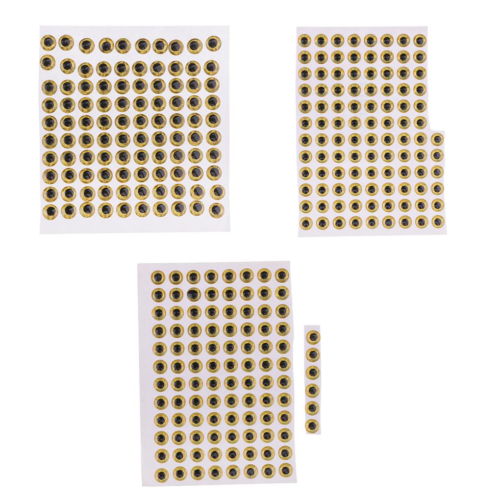 300pcs Holographic Fish Eyes 3D for Fishing Bait Fly Tying Jigs Crafts Doll