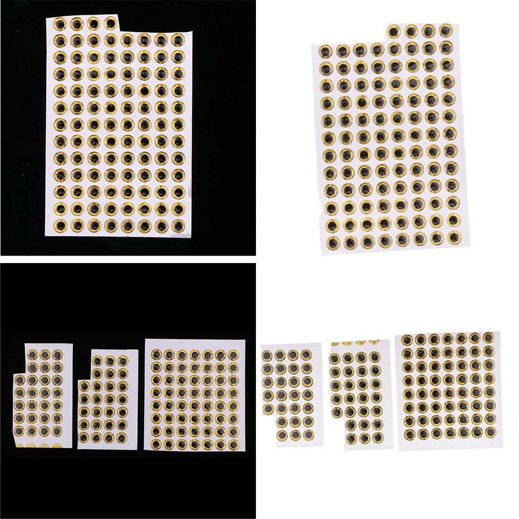 200pcs Holographic Fish Eyes 3D for Fishing Bait Fly Tying Jigs Crafts Doll