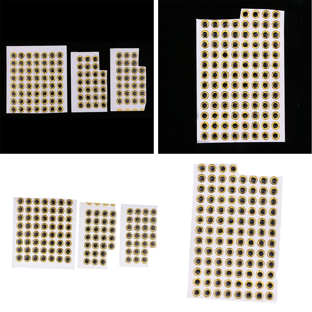 200pcs Holographic Fish Eyes 3D for Fishing Bait Fly Tying Jigs Crafts Doll