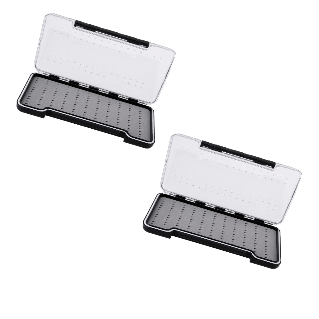 2pcs Super Slim Fly Fishing Box / Easy Grip Foam Magnetic Components Fly Box