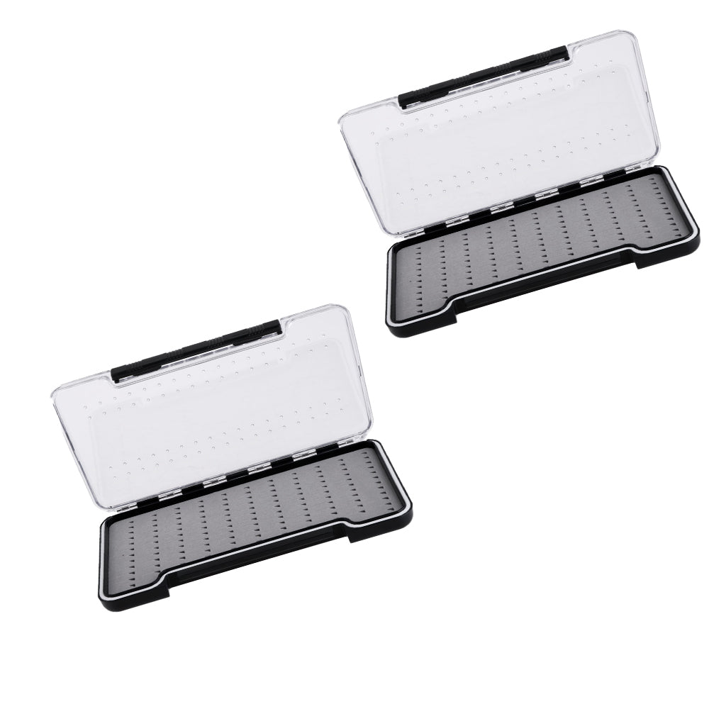 2pcs Super Slim Fly Fishing Box / Easy Grip Foam Magnetic Components Fly Box