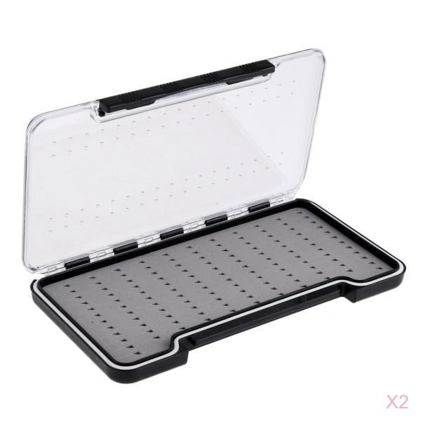 2pcs Super Slim Fly Fishing Box / Easy Grip Foam Magnetic Components Fly Box