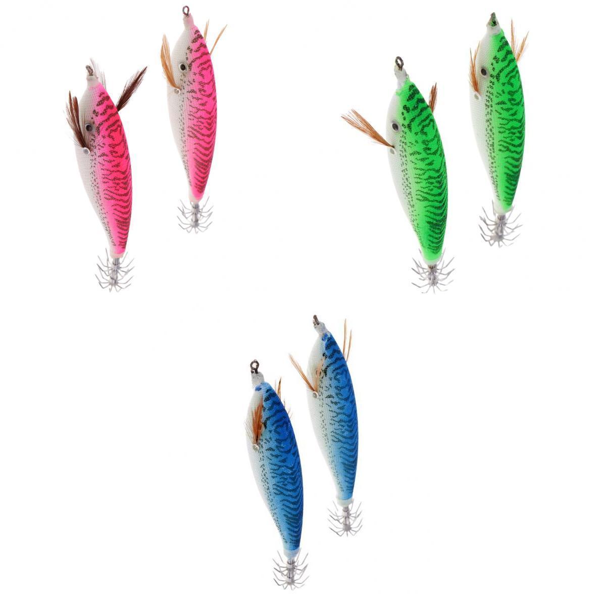 6pcs Luminous Fishing Lure Imitation Shrimp Bait Squid Jig Hook Bionic Bait