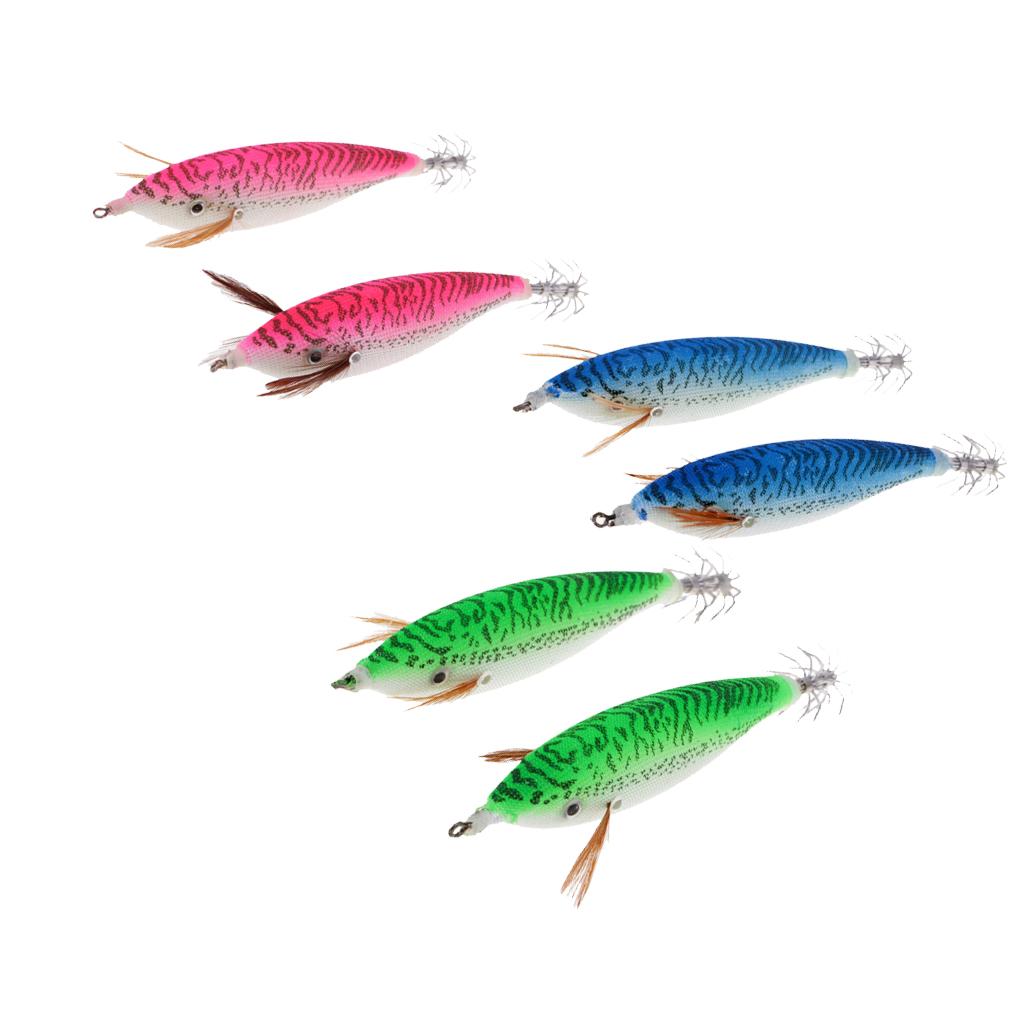 6pcs Luminous Fishing Lure Imitation Shrimp Bait Squid Jig Hook Bionic Bait