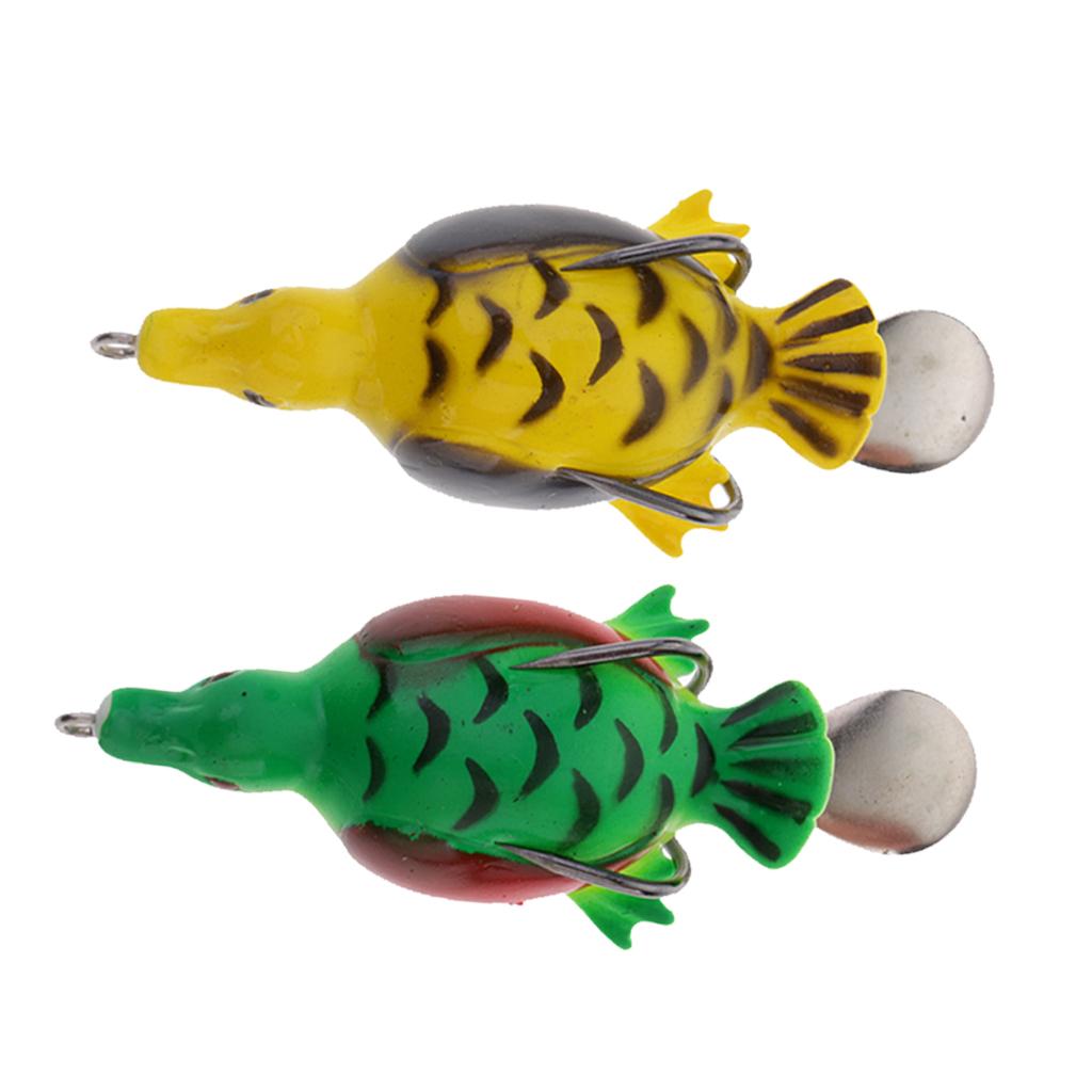 2pcs Life-like Duck Frog Fishing Lure Bait Crankbaits Silicone Fishing Tools