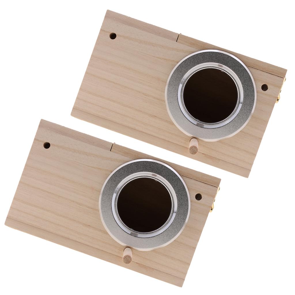 2 Sizes Wooden Wild Bird Nest Box Nesting Feeding Feeder Station House S+M