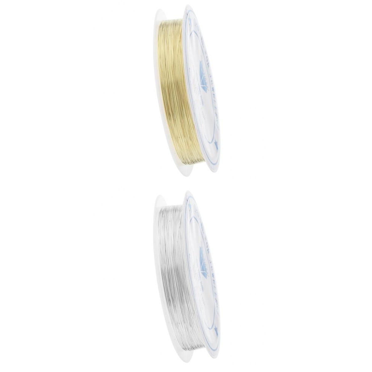 2 Roll Silver/Gold Handmade Copper Wire Beading String Jewelry Wires 0.25mm
