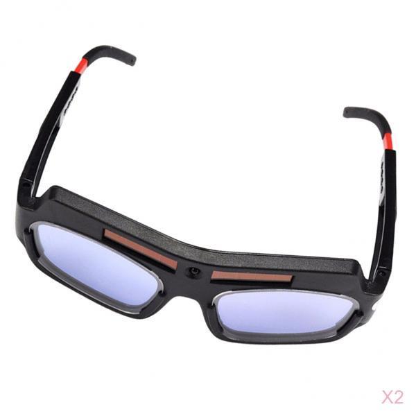 2x Solar Powered Auto Darkening Welding Mask Helmet Goggle Welding Glasses