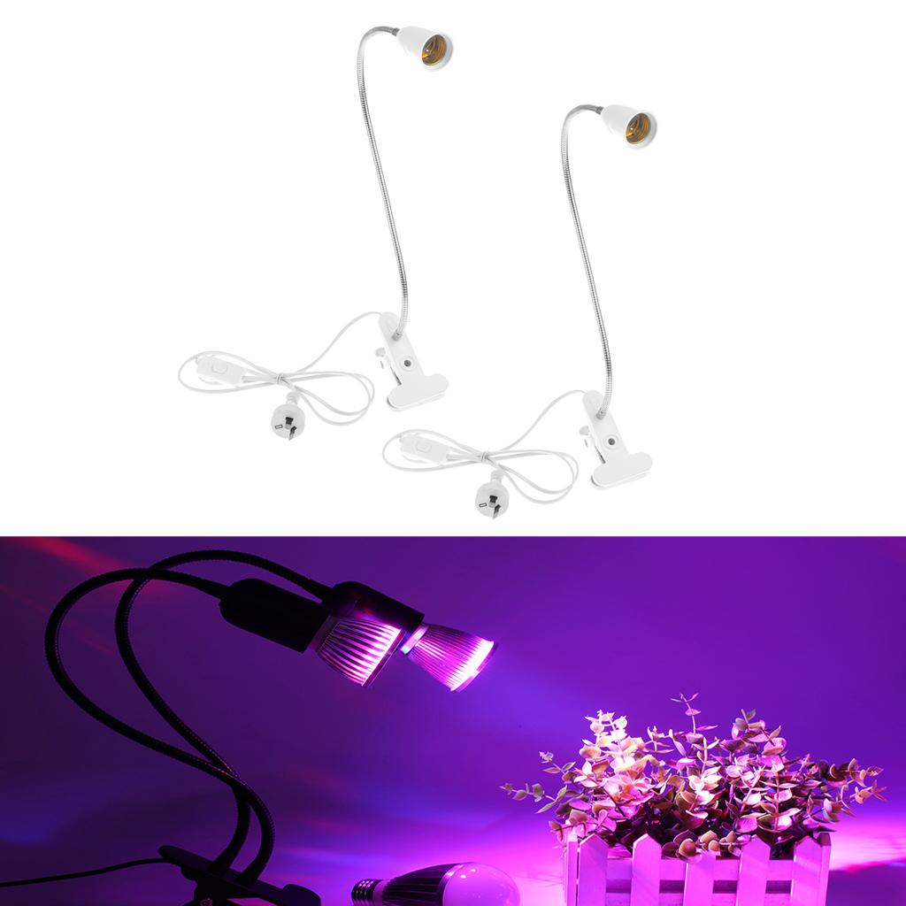 2 Pcs E27 Flexiable Light Socket Simple Switch Design Clip Lamp AU Plug