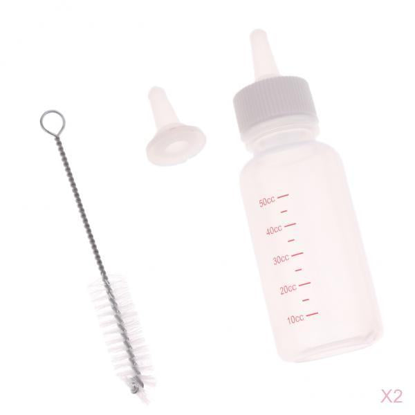 2 Pcs Silicone Pet Dog Puppy Cat Kitten Milk Nursing Care Feeding Bottle