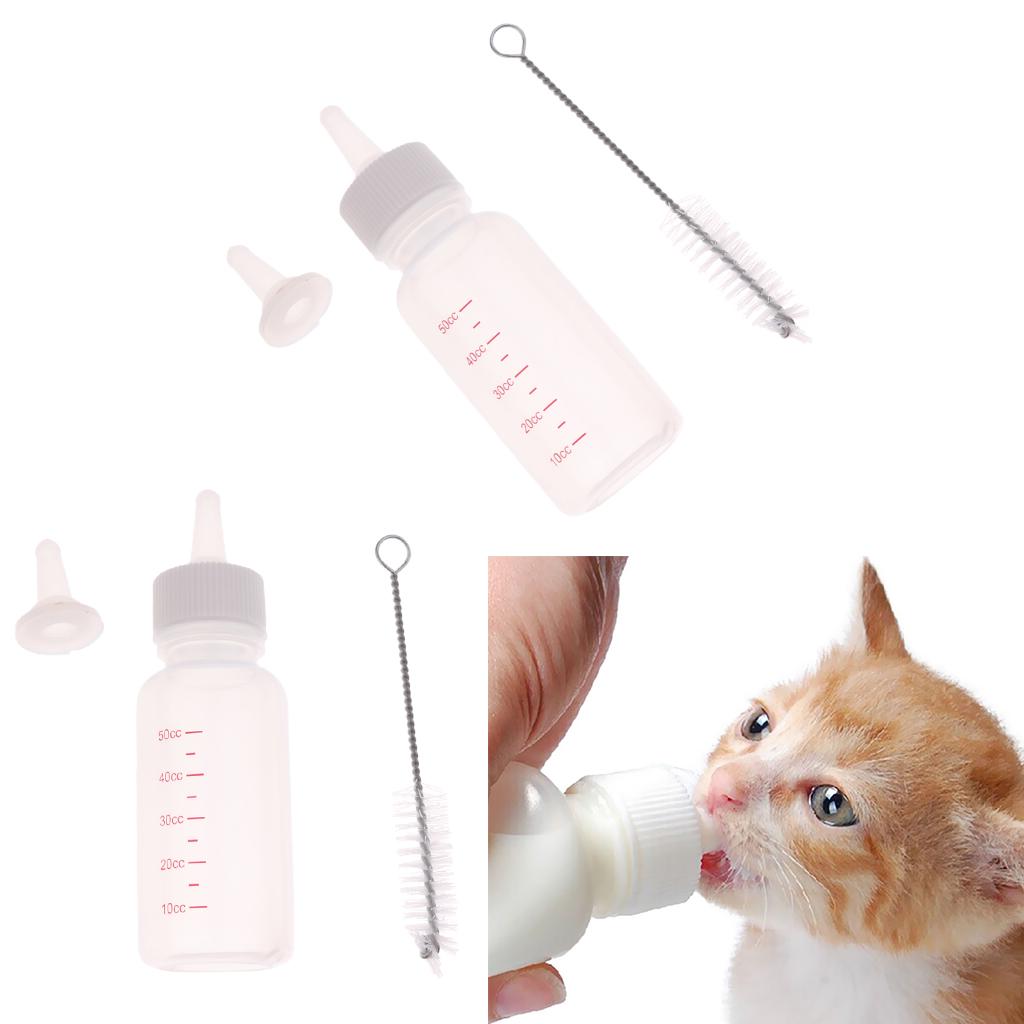 2 Pcs Silicone Pet Dog Puppy Cat Kitten Milk Nursing Care Feeding Bottle