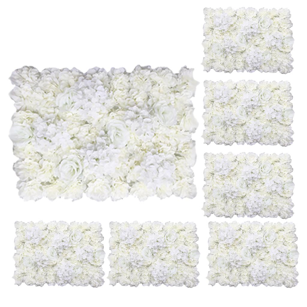 7 Artificial Flower Wall Wedding Venue Flower Pillar Main Road Decor Cream