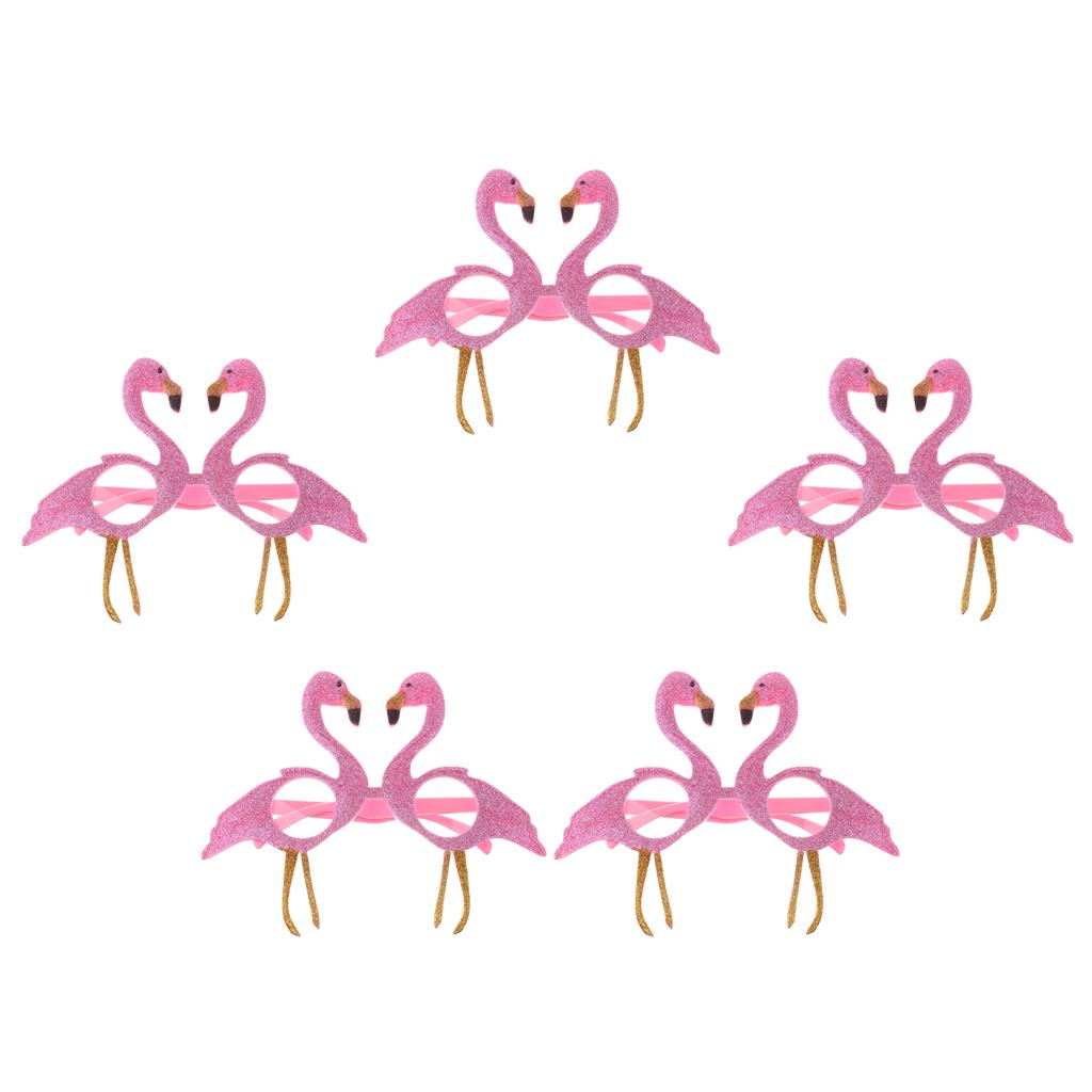 5pcs Tropical Flamingo Sunglaess Hawaiian Beach Party Fancy Dress Glasses