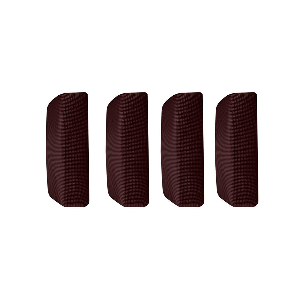 4Pcs Sofa Futon Seat Cushion Cover Couch Slipcover Protector Dark Brown _ S