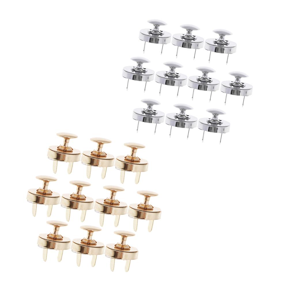 20 Set 18mm Metal Magnetic Fasteners Button for Handbag Purse Gold Silver