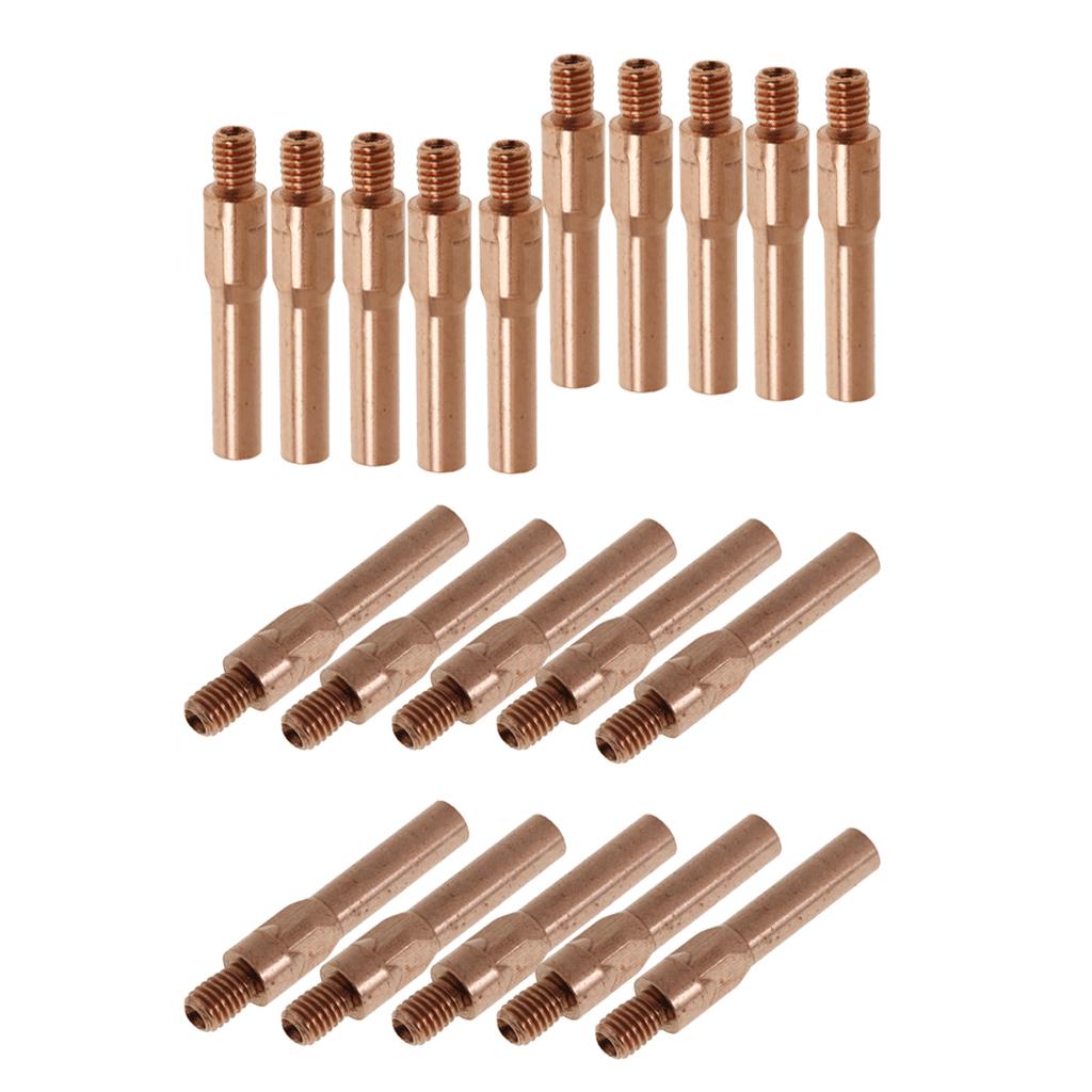 10 Pcs Red Copper Gas Shielded Weld Welding Contact Nozzle 1.2mm+1.4mm