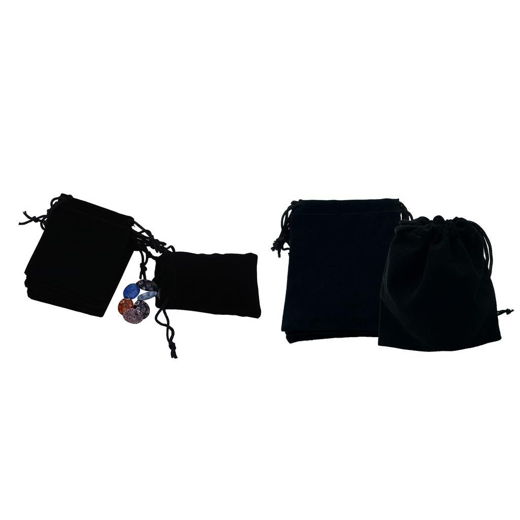 100pcs Velvet Drawstring Pouch Bag Wedding Party Favor Gift Bag Black