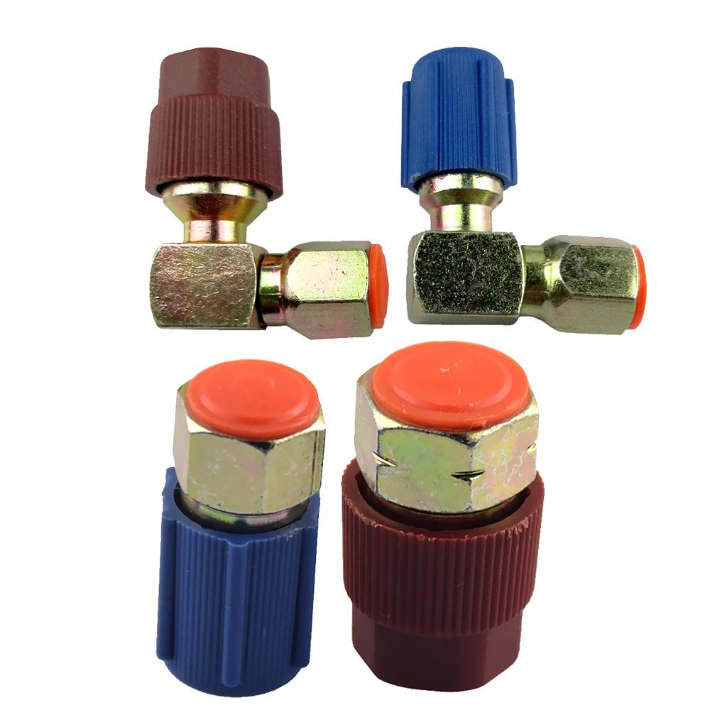 4 Pieces Car R12 to R134 A/C High & Low Side Coupler Connectors Adapter