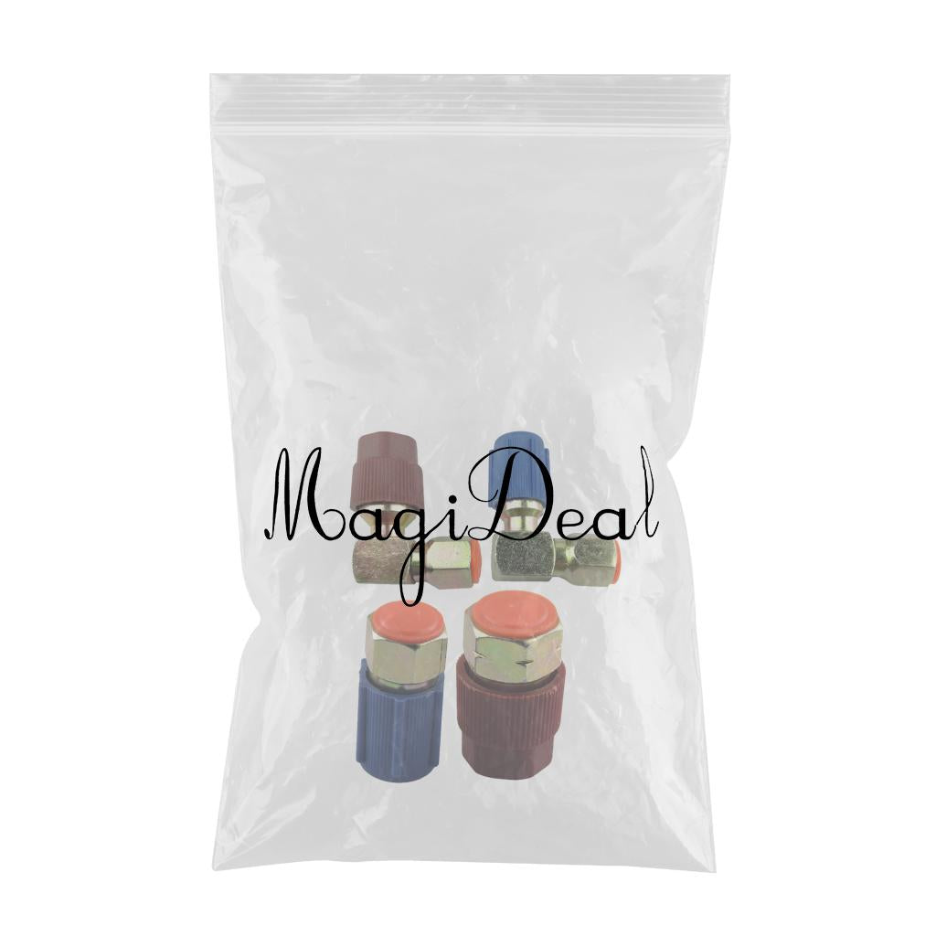4 Pieces Car R12 to R134 A/C High & Low Side Coupler Connectors Adapter