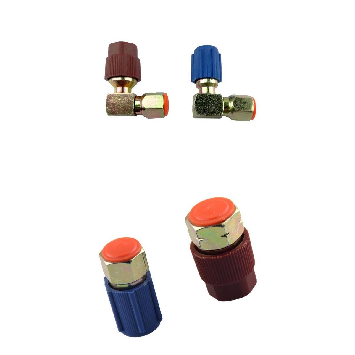 4 Pieces Car R12 to R134 A/C High & Low Side Coupler Connectors Adapter