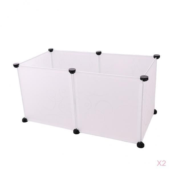 2pcs Wire Metal Pet Dog Rabbit Exercise Playpen Fence Cage 6 Panels White