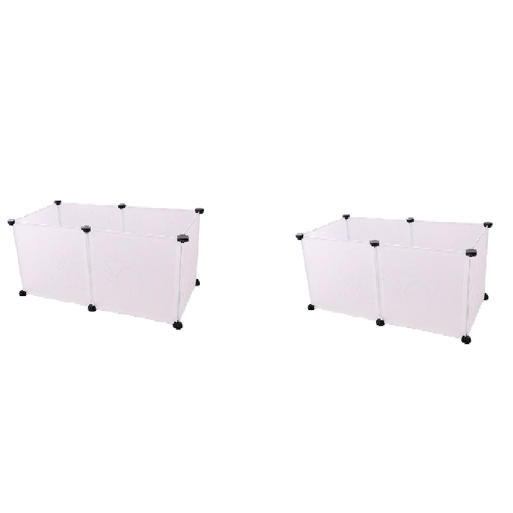 2pcs Wire Metal Pet Dog Rabbit Exercise Playpen Fence Cage 6 Panels White