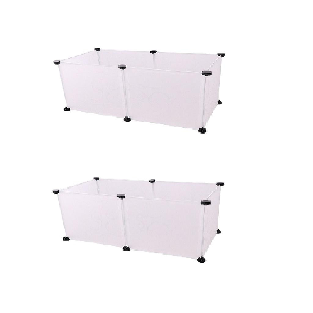 2pcs Wire Metal Pet Dog Rabbit Exercise Playpen Fence Cage 6 Panels White
