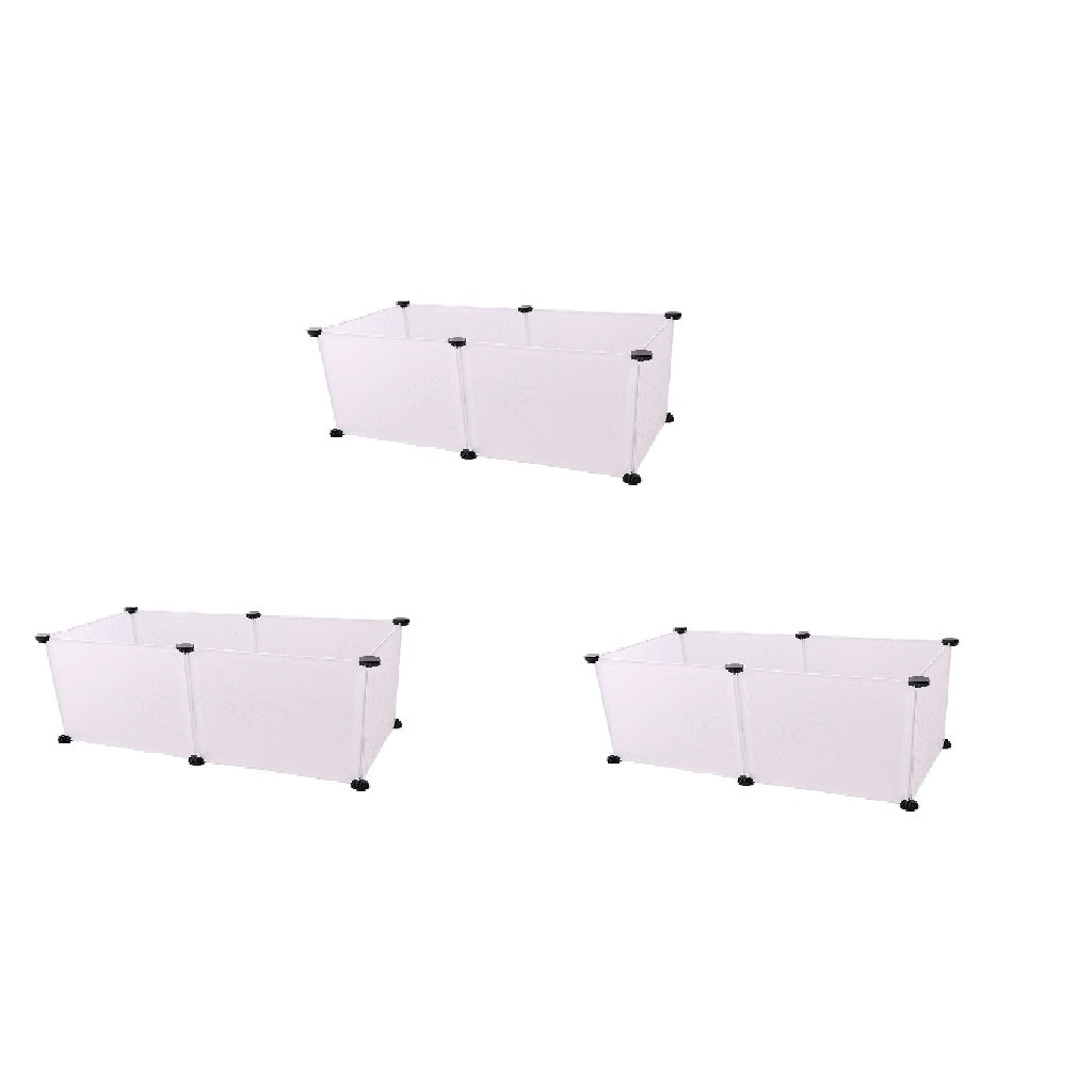 3pcs Wire Metal Pet Dog Rabbit Exercise Playpen Fence Cage 6 Panels White