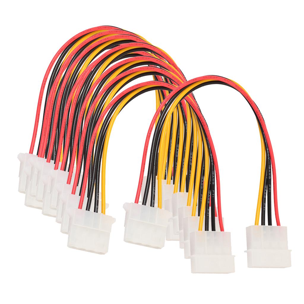 10x IDE 4Pin Male to Female Internal PC Power Supply Adapter Extension Cable