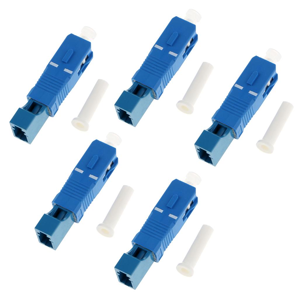 5Pcs 2.5 to 1.25mm SC Male to LC Female Single Mode Fiber Optic Connector