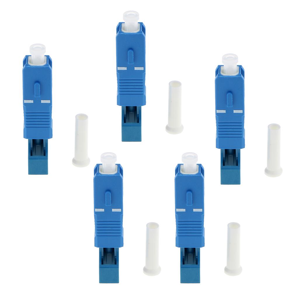 5Pcs 2.5 to 1.25mm SC Male to LC Female Single Mode Fiber Optic Connector