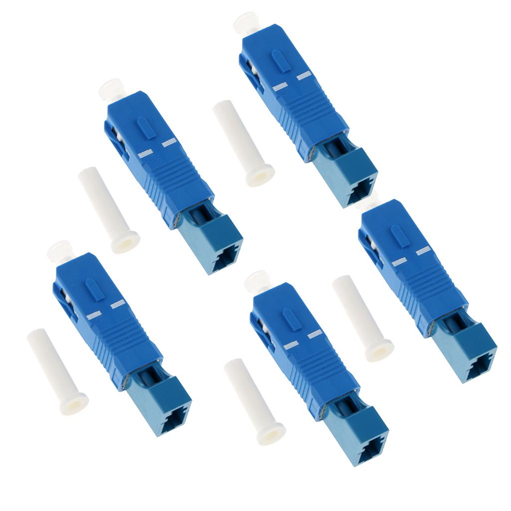 5Pcs 2.5 to 1.25mm SC Male to LC Female Single Mode Fiber Optic Connector