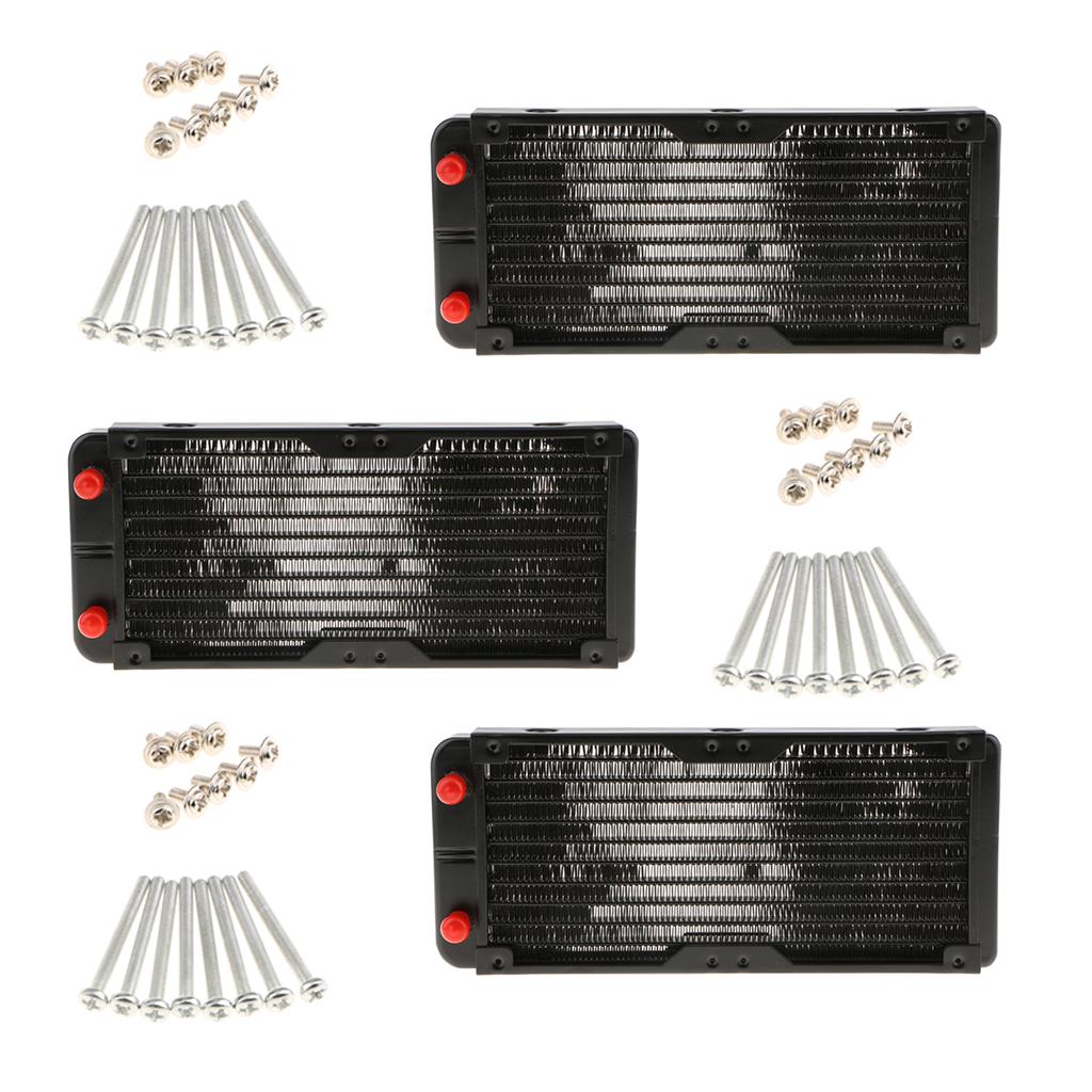 3x Computer Radiator 240mm 10 Pipes Water Cooler Cooling for CPU Heatsink