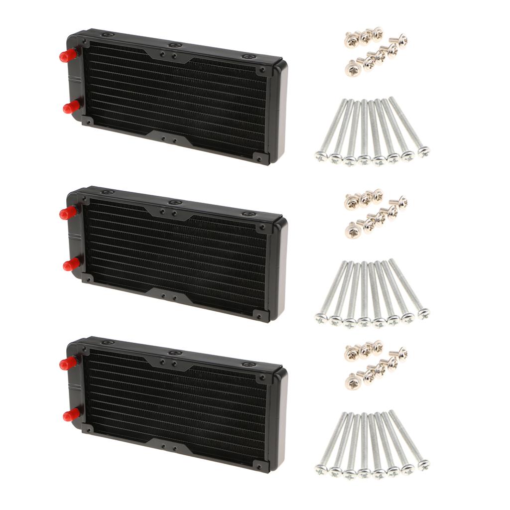 3x Computer Radiator 240mm 10 Pipes Water Cooler Cooling for CPU Heatsink