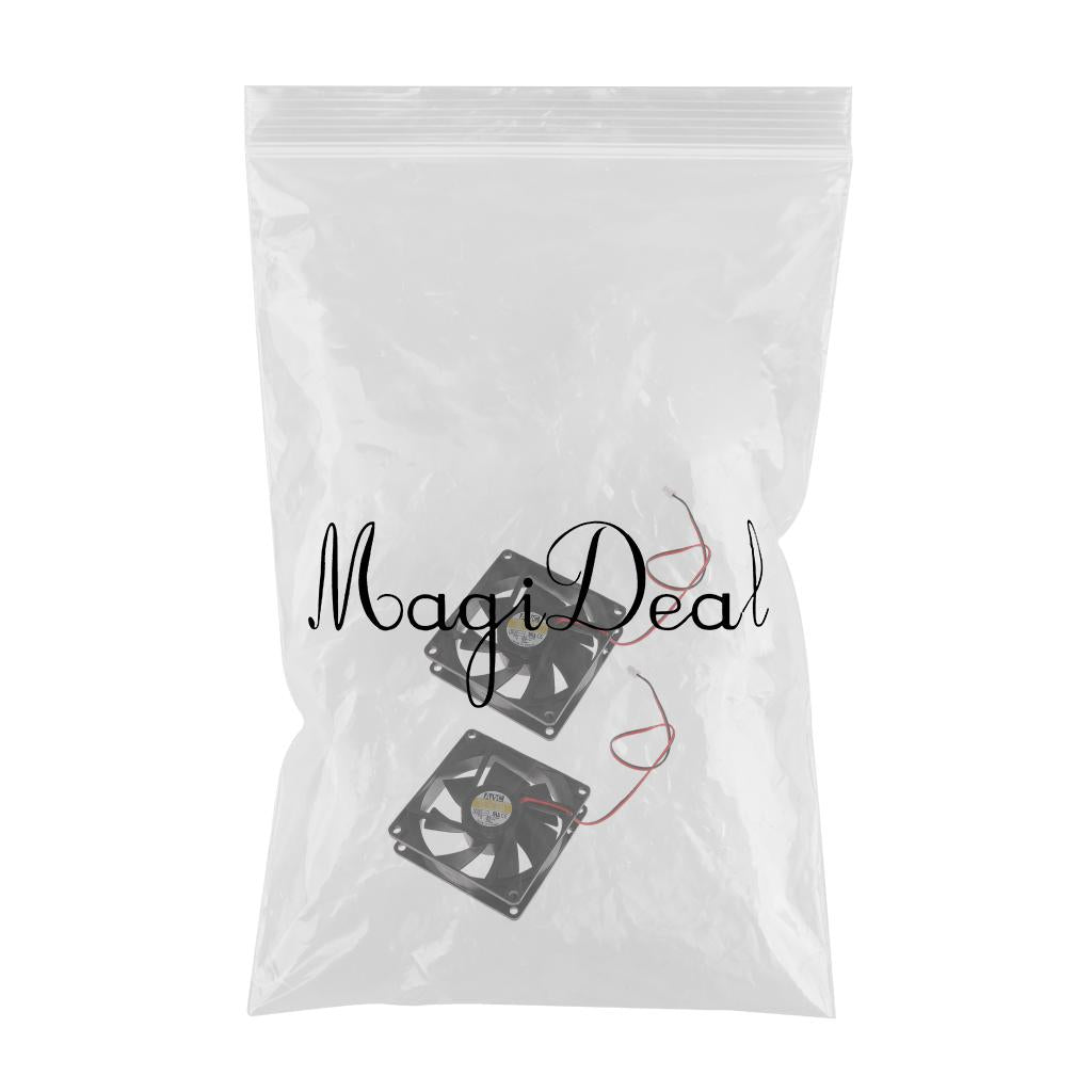 2Pack 80mm Case Fan 12V DC PC CPU Computer Cooling Fan 2Wire 2Pin 8025