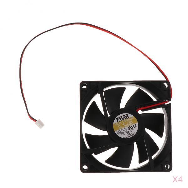 4Pack 80mm Case Fan 12V DC PC CPU Computer Cooling Fan 2Wire 2Pin 8025