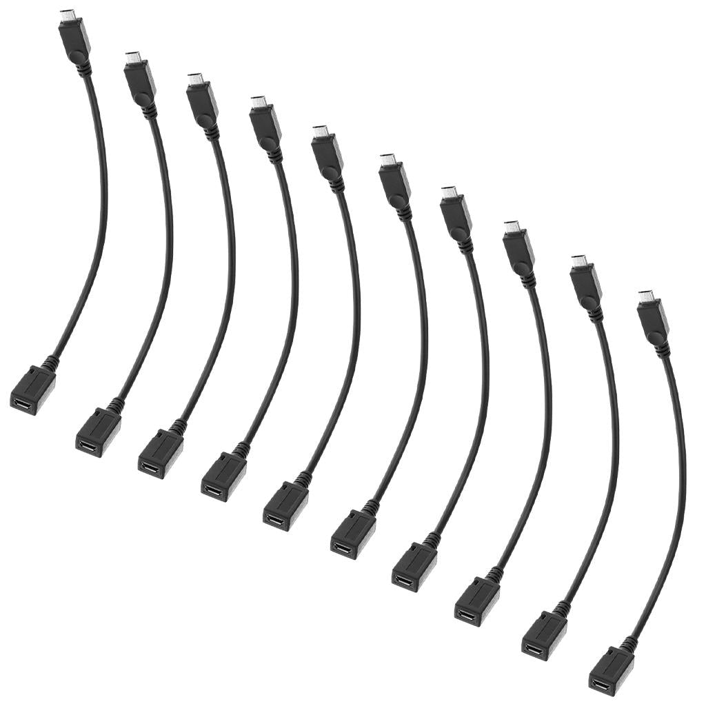 10xMicro USB Male to Micro USB Female Extension Extender Date Charging Cable