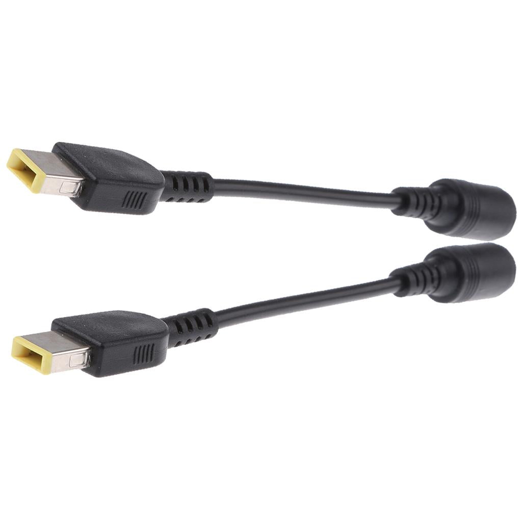 2Pcs 7.9x5.5mm Round Jack to Square End Power Cable Cord for Lenovo Thinkpad