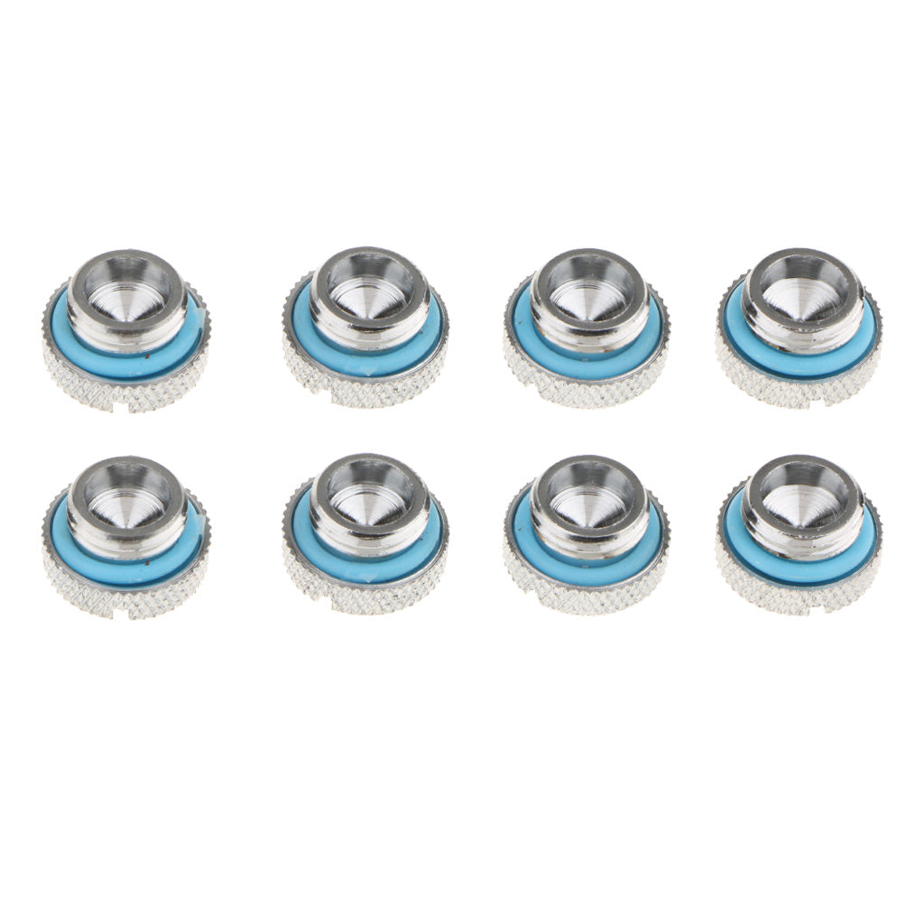8Piece Silver Chrome Water Cooling G1/4 Plug Water Stop for Water Cooling