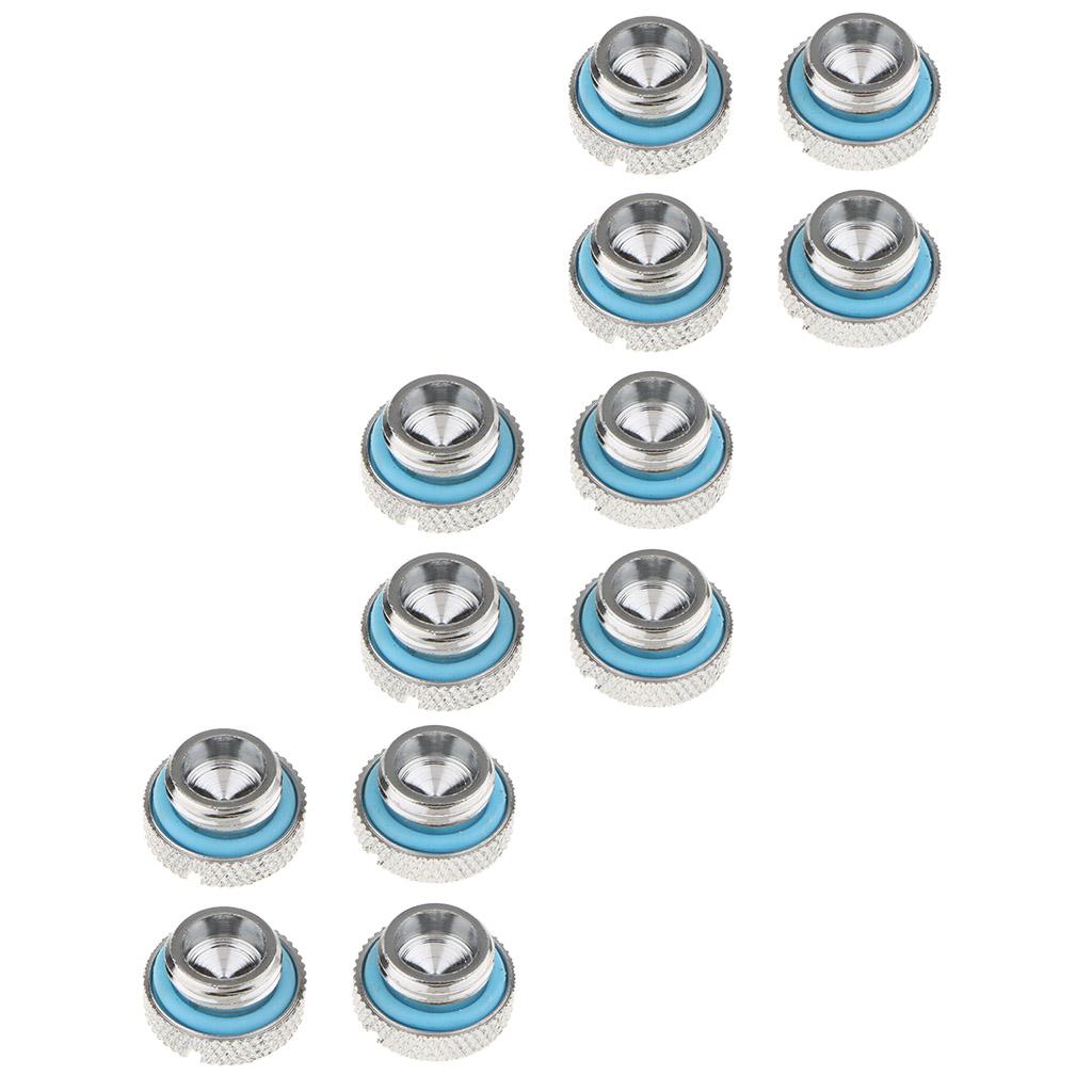 12Piece Silver Chrome Water Cooling G1/4 Plug Water Stop for Water Cooling