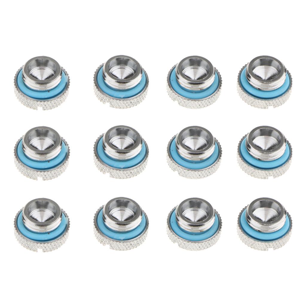 12Piece Silver Chrome Water Cooling G1/4 Plug Water Stop for Water Cooling