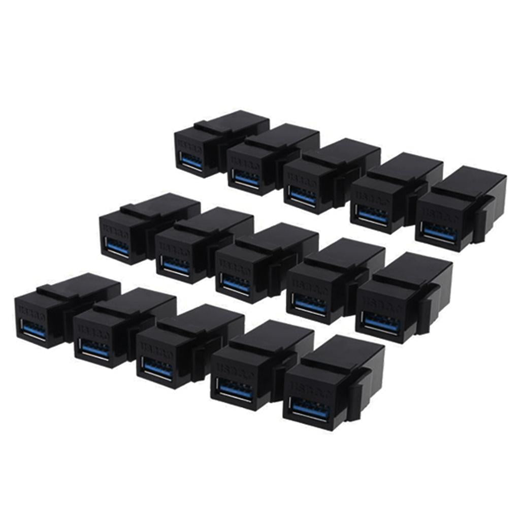15Pack USB 3.0 Keystone Jack A Female to A Female Coupler Insert Connector