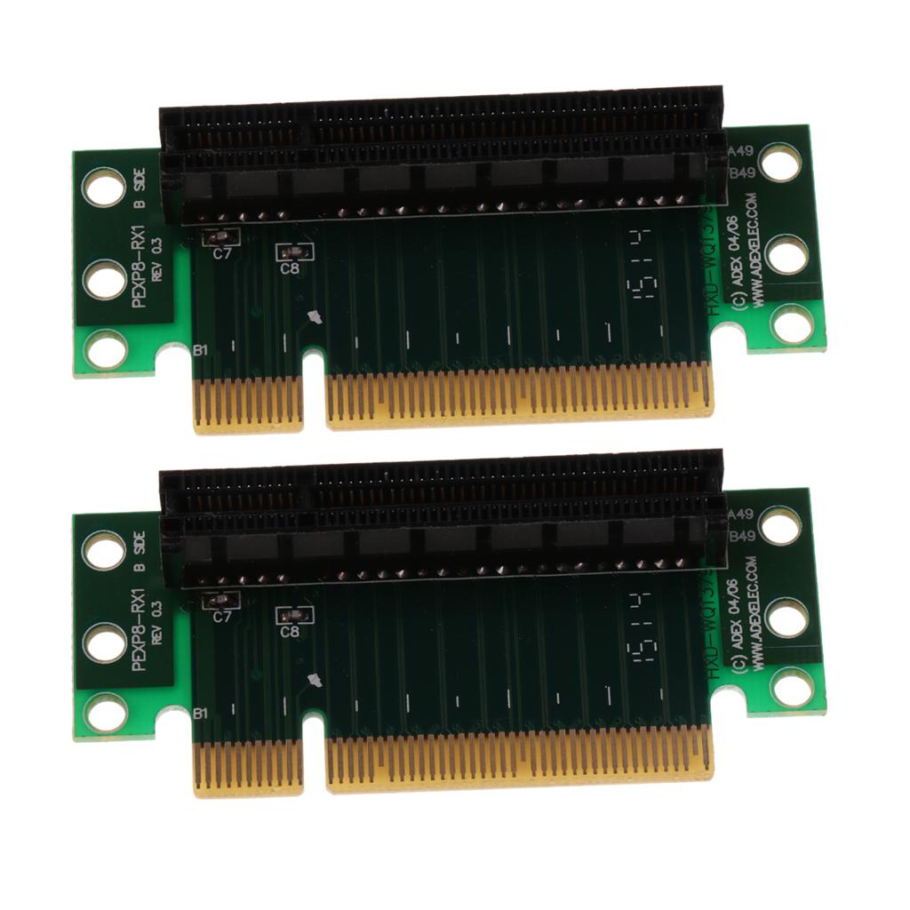 2x PCI Express 8X Adapter Riser Card 90 Angle For 1U/2U Server Chassis