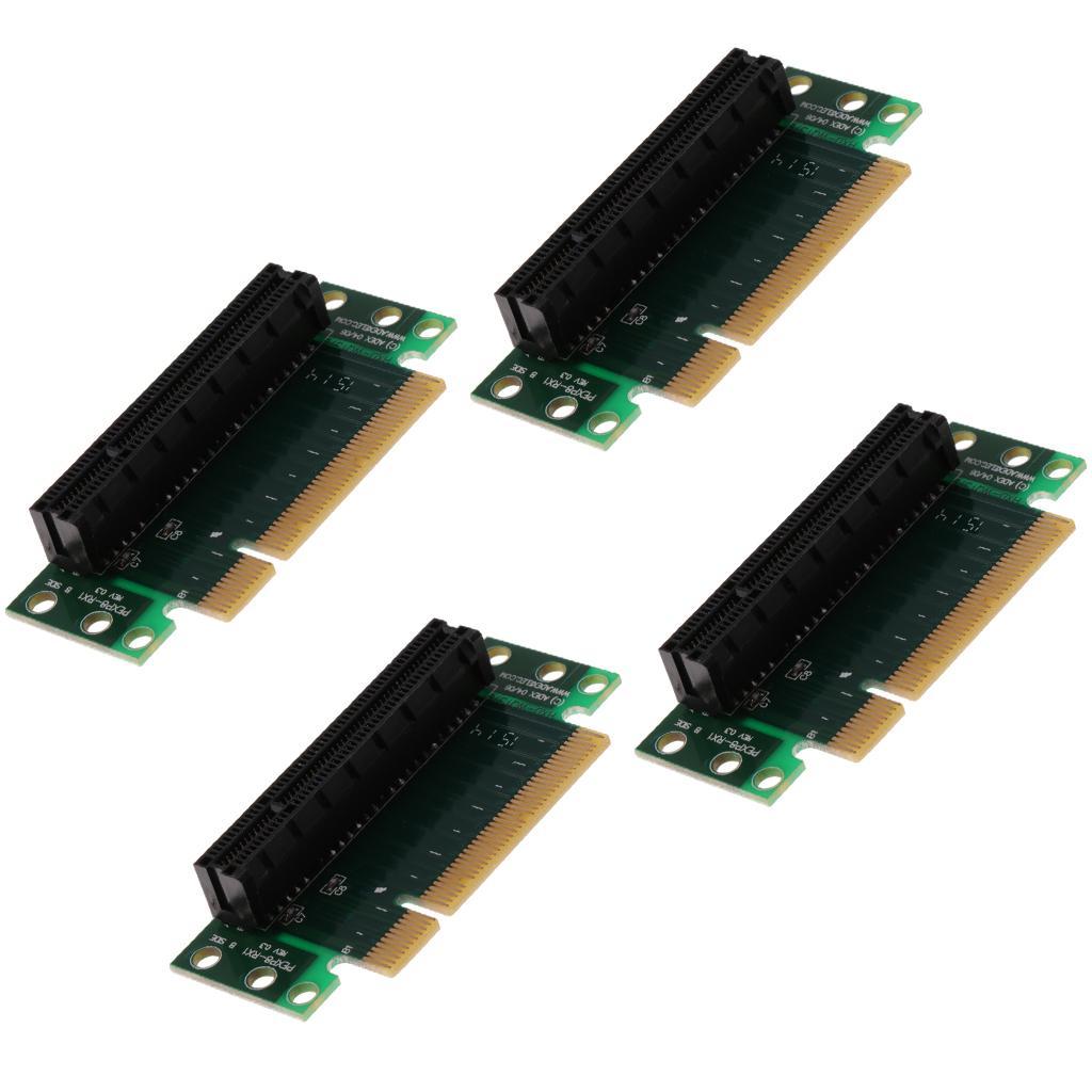 4Pcs PCI Express 8X Adapter Riser Card 90 Angle For 1U/2U Server Chassis