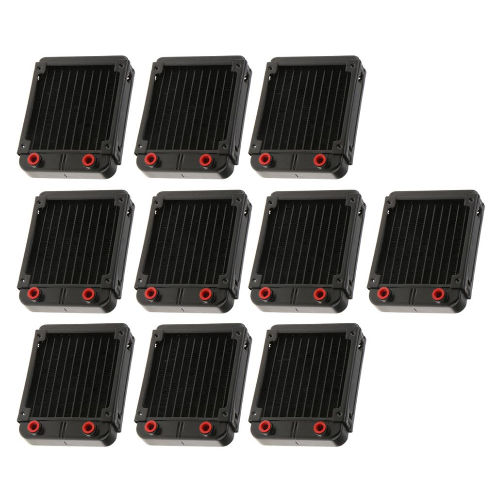 10x G4/1 Aluminum Computer CPU 10Pipes Water Cooling Radiator System 120mm